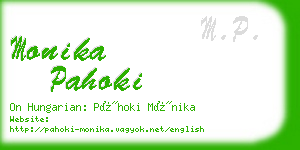 monika pahoki business card